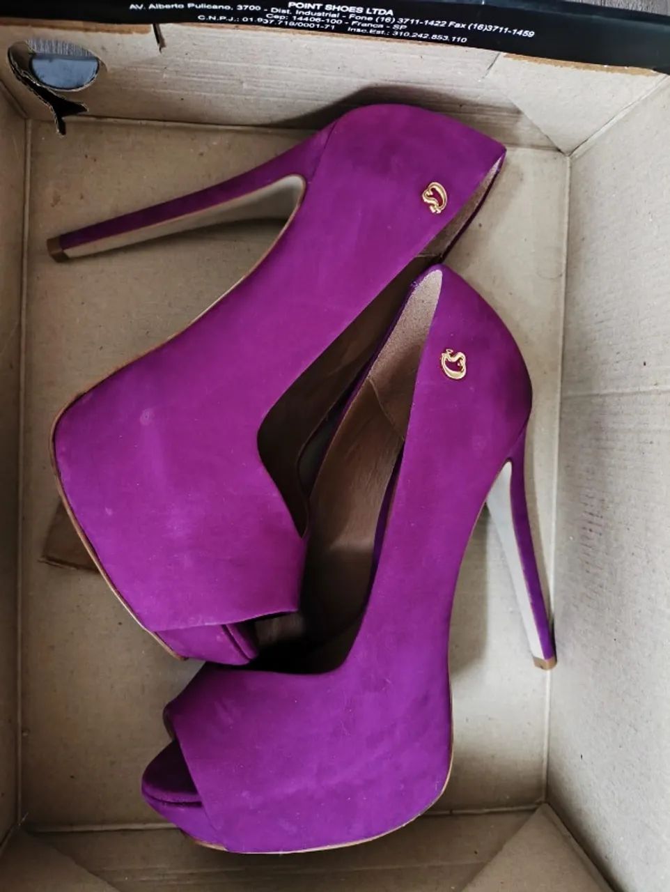 Sapato Peep toe Carmen steffens cor púrpura pouco usado tamanho 36