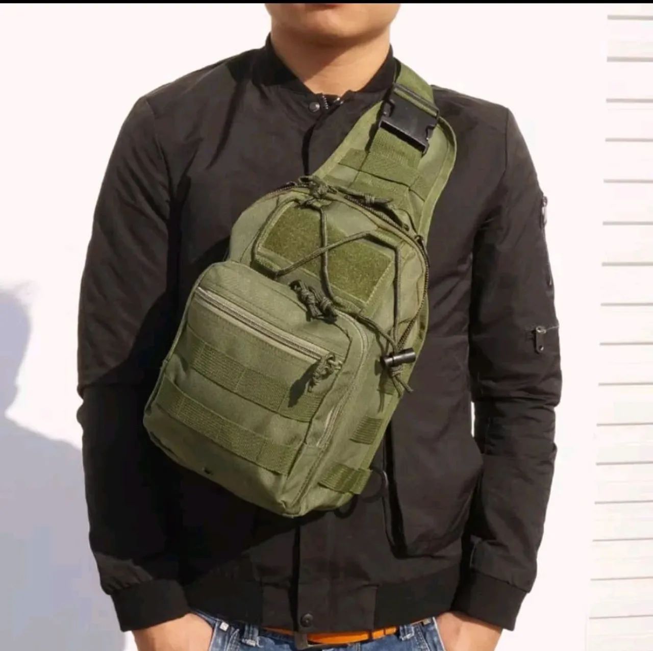 Bolsa Transversal Militar Peito E Ombro Impermeável Masculina - Foto 4