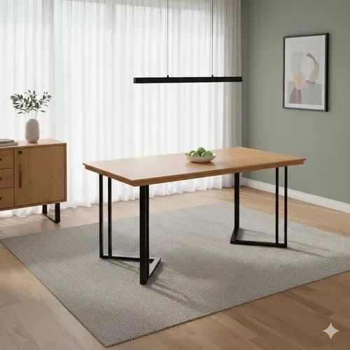 Tampo de mesa de jantar moderna de madeira maciça - Foto 3