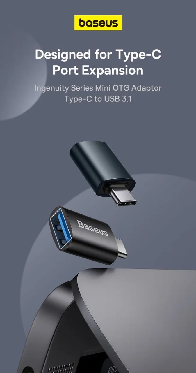 Adaptador OTG Tipo-C para USB 3.1 BASEUS *Entrego Aceito Cartão