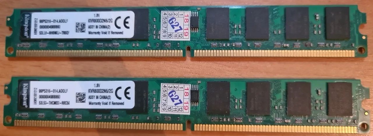DDR2 800Mhz kingston kit 2x 2GB 