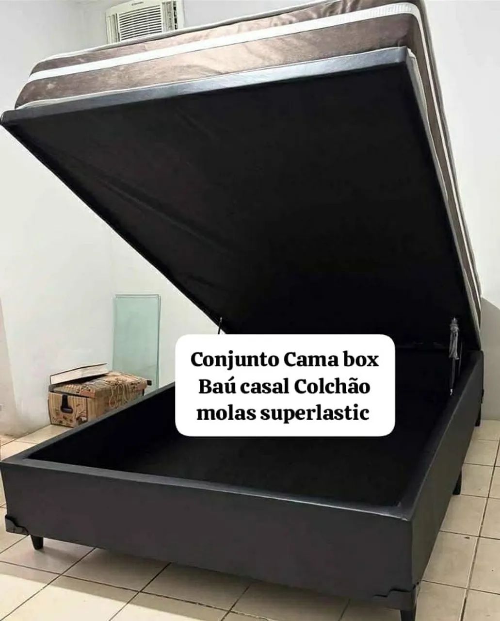 Cama Box Baú Casal com Colchão Superlastic - Foto 2