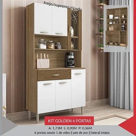 Armário de Cozinha Golden 6 portas