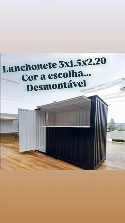 Lanchonete Container 3x1.5x2.20 - Desmontável