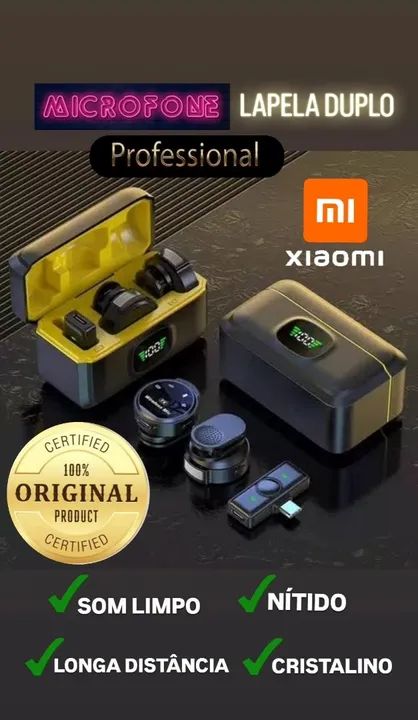 Microfone de Lapela Xiaomi Profissional Original