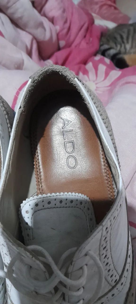 Sapatos Aldo Oxford Branco e Cinza - Foto 3