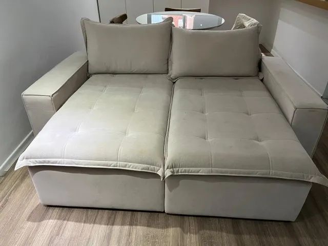 Sofá sala de estar - cor creme, retrátil. - Foto 3
