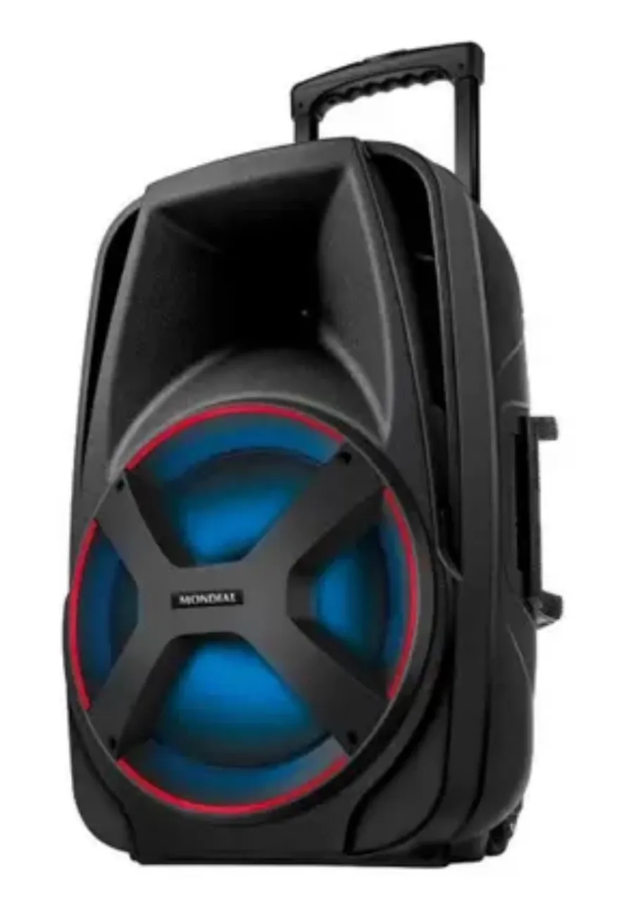 Caixa de Som Portátil Mondial com Bluetooth e LED