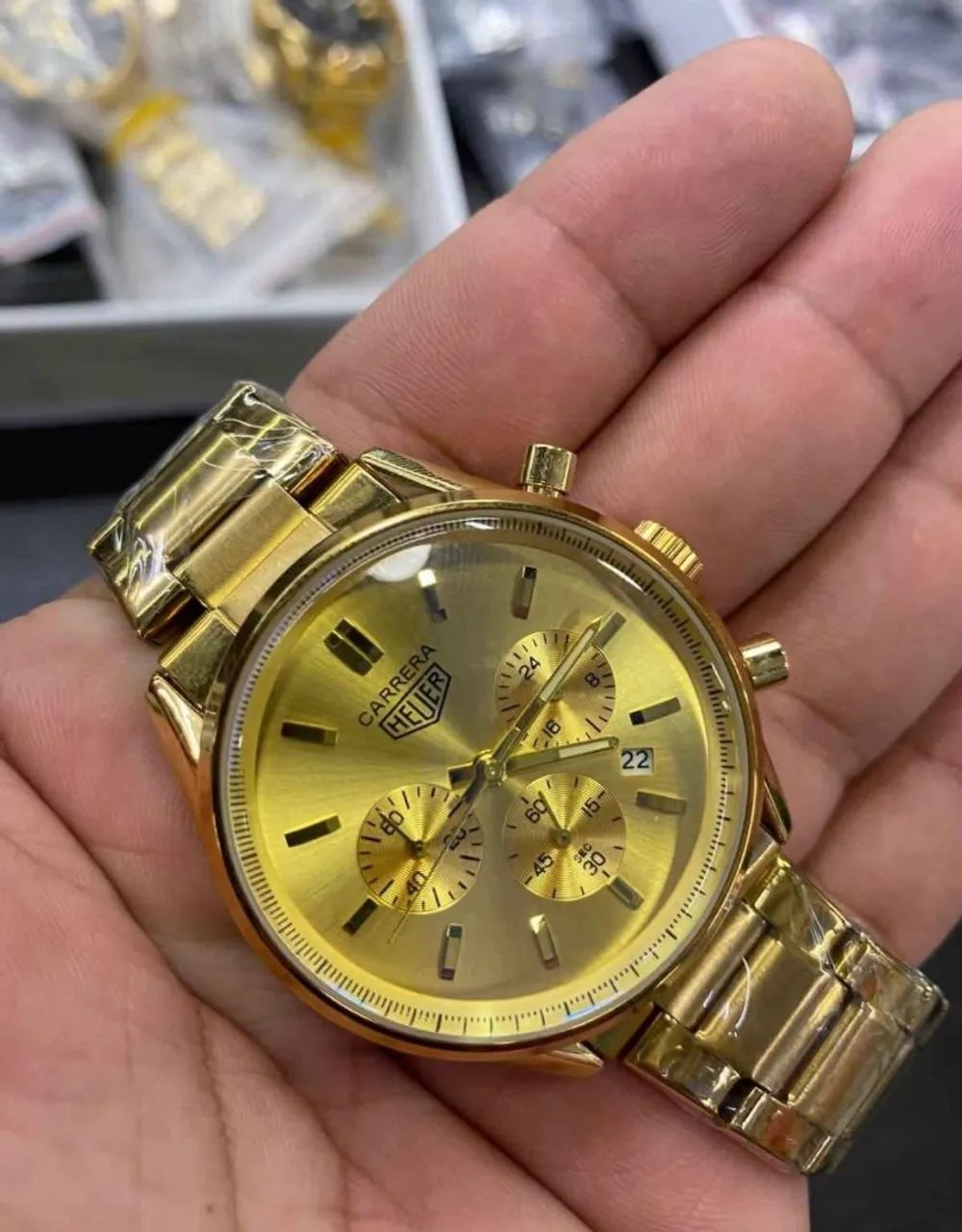 Relógio Masculino Carrera Heuer Dourado