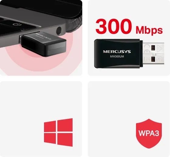 Adaptador Wi-Fi mercusys mw300um - Foto 3
