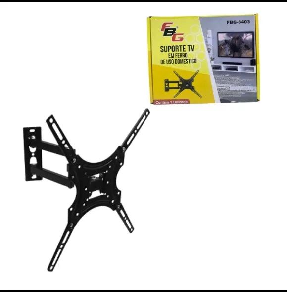 Suporte TV Ferro Reclinável 14 a 55 Pol Universal - Articulado - Loja Coimbra Computadores