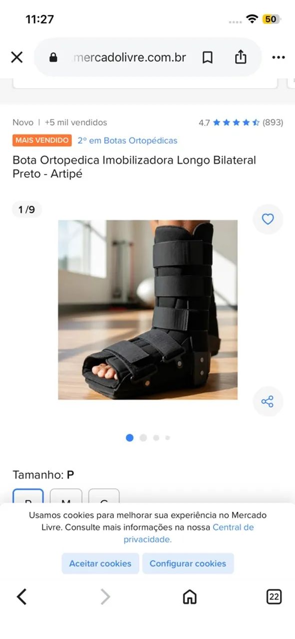 bota ortopédica (P) semi nova