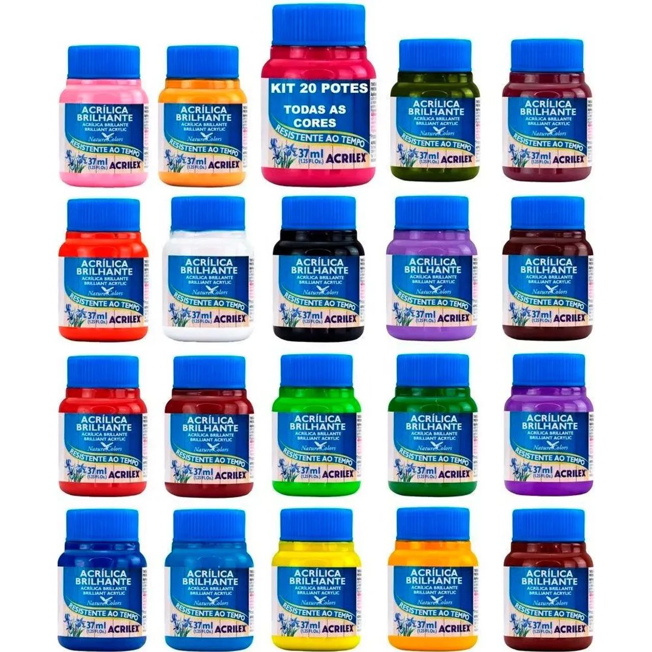 Tinta Acrílica Brilhante 37ml - Todas as 20 Cores - Acrilex