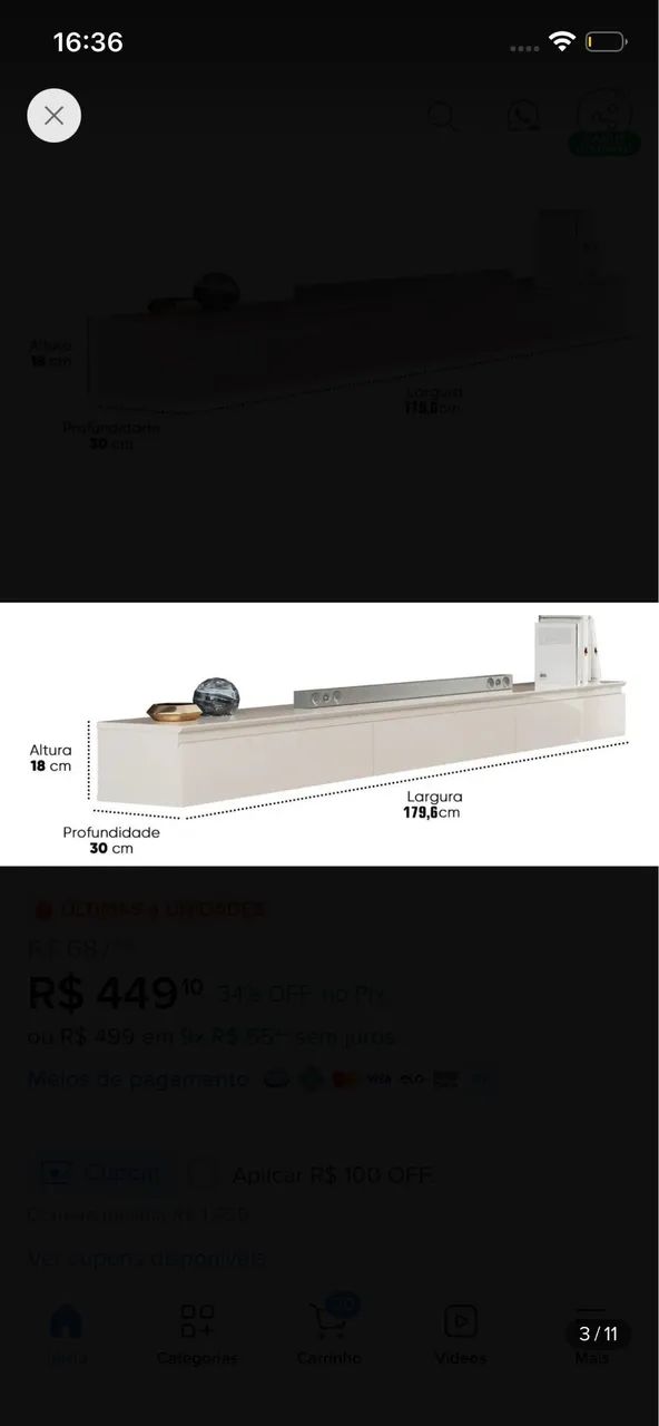 Rack suspenso para TV - Foto 2