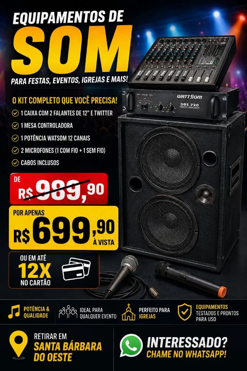 Equipamentos de som profissional 