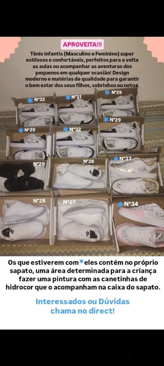 Tênis infantil ( Masculino e Feminino)