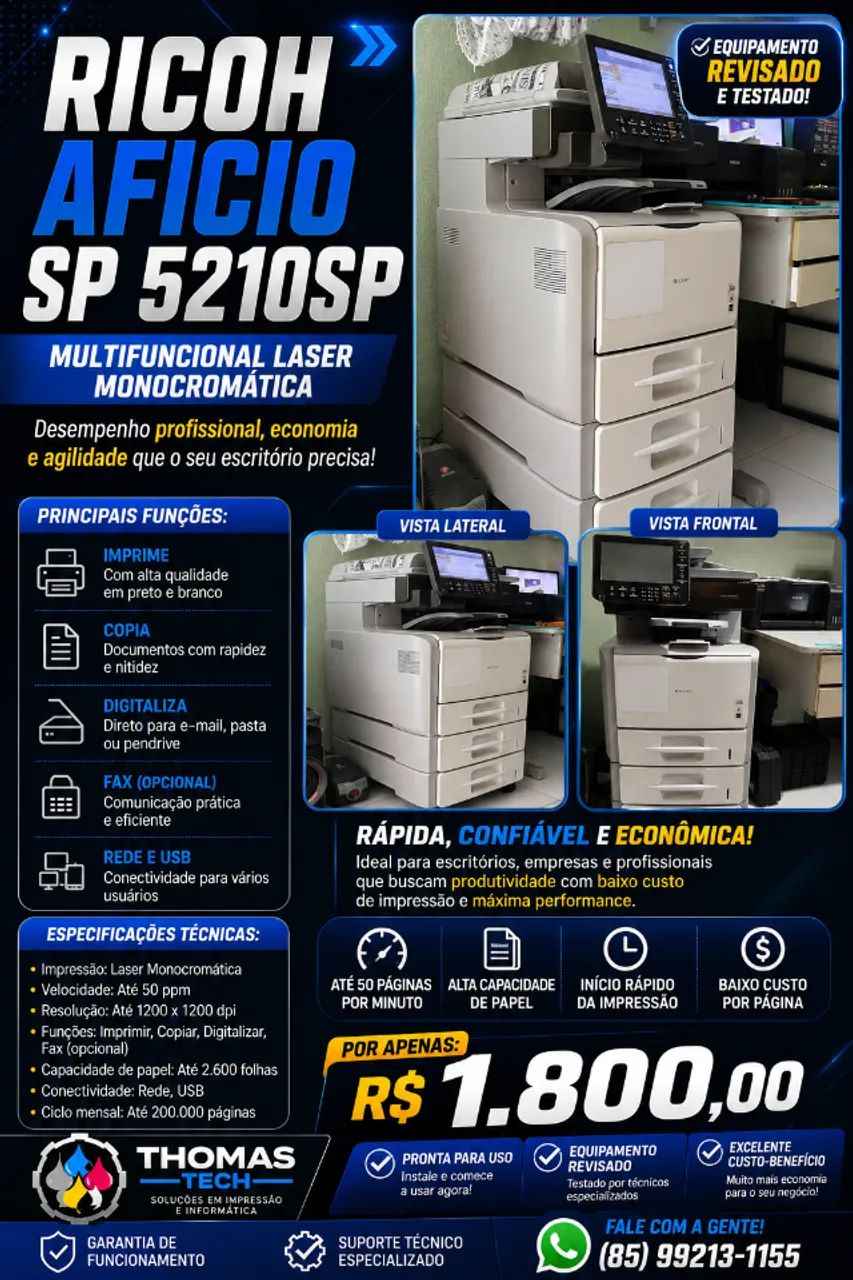 IMPRESSORA LASER ROCH AFISIO 5210SP - Foto 4