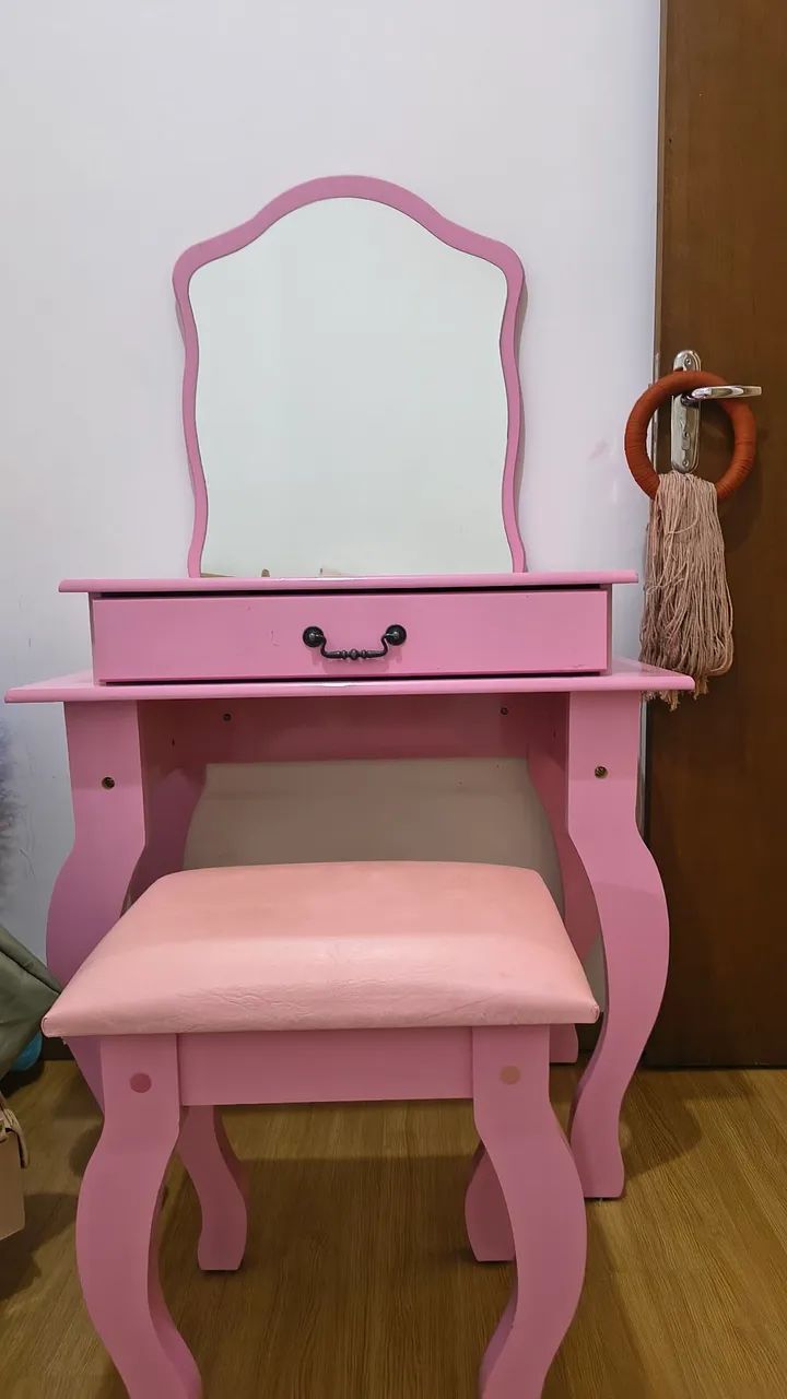 Penteadeira infantil rosa 