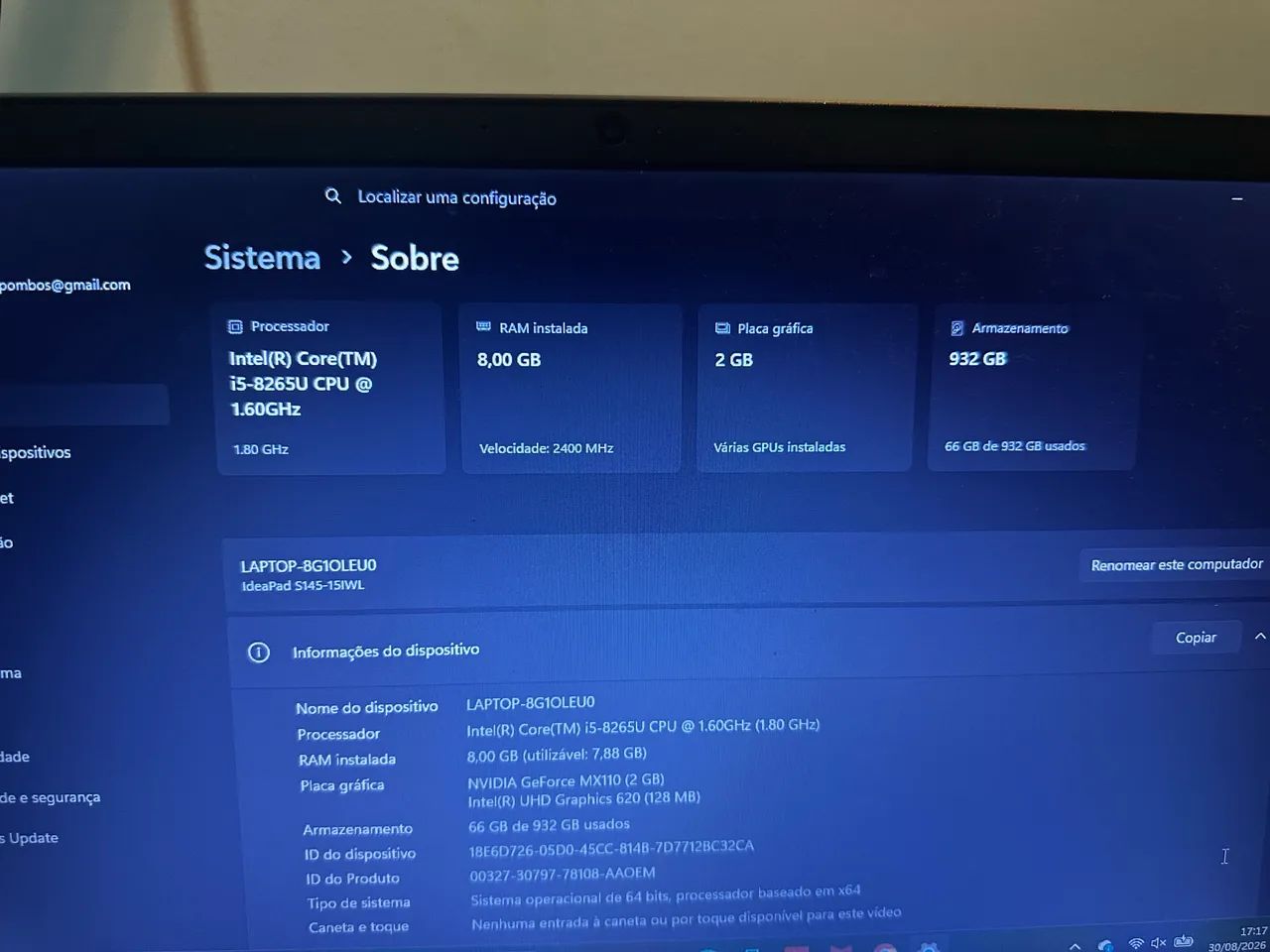 Notebook Lenovo