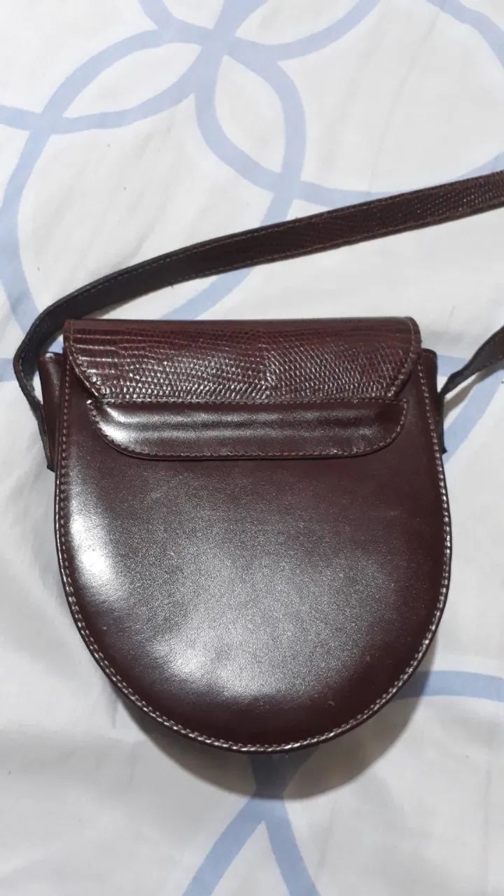 Bolsa vintage marrom em couro - Foto 3