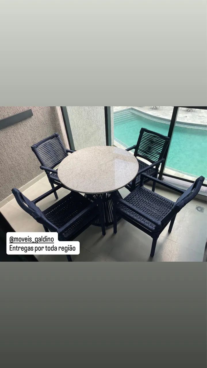 Conjunto de mesa e cadeiras quatro lugares - Foto 4