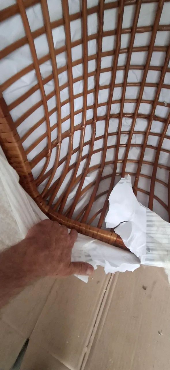 Cadeira poltrona balanço de teto em vime nova - ainda na embalagem  - Foto 5