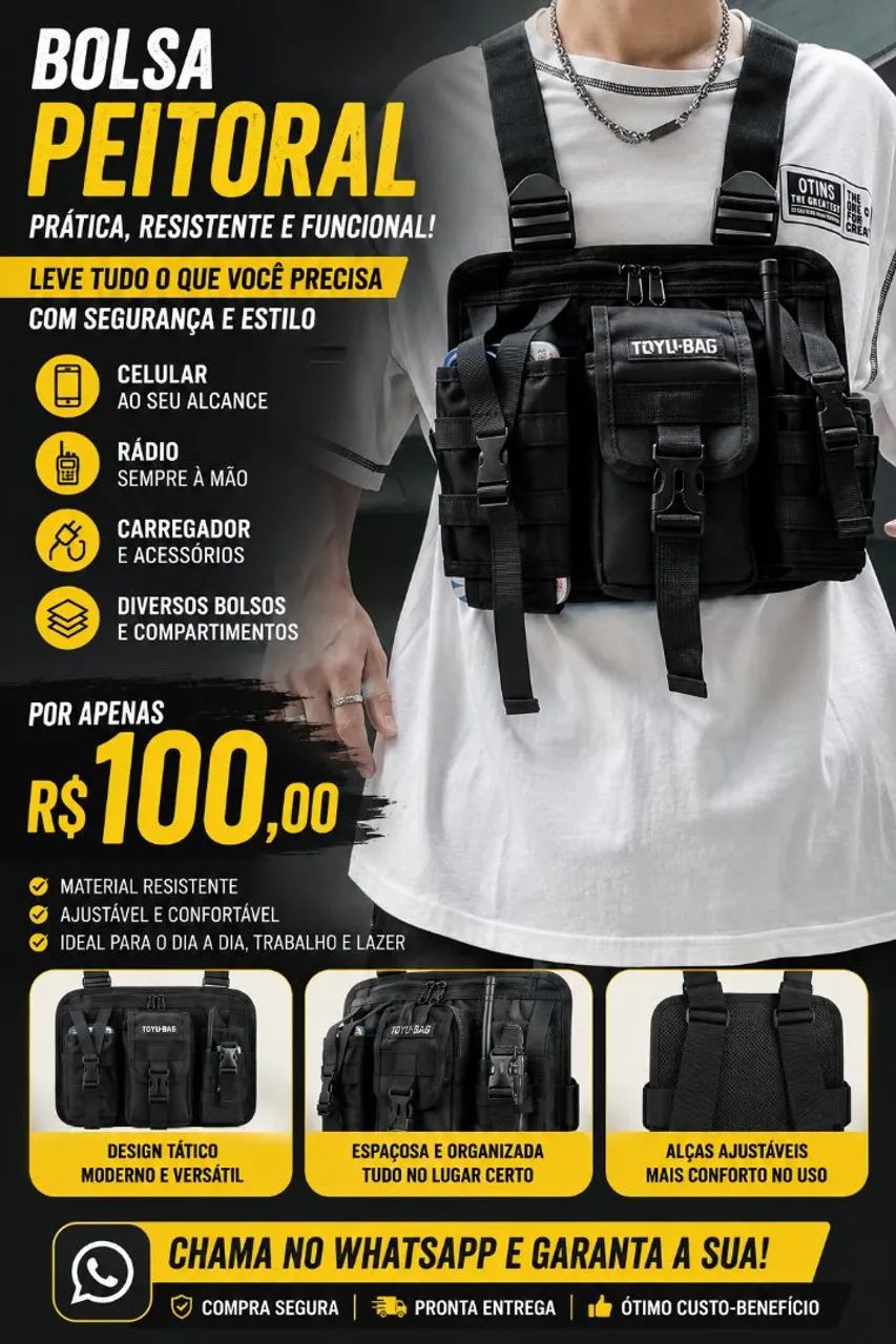 Bolsa de peitoral masculina