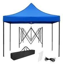 Tenda Gazebo Dobravel Sanfonada 3 X 3 M Pagoda Azul Articulada 