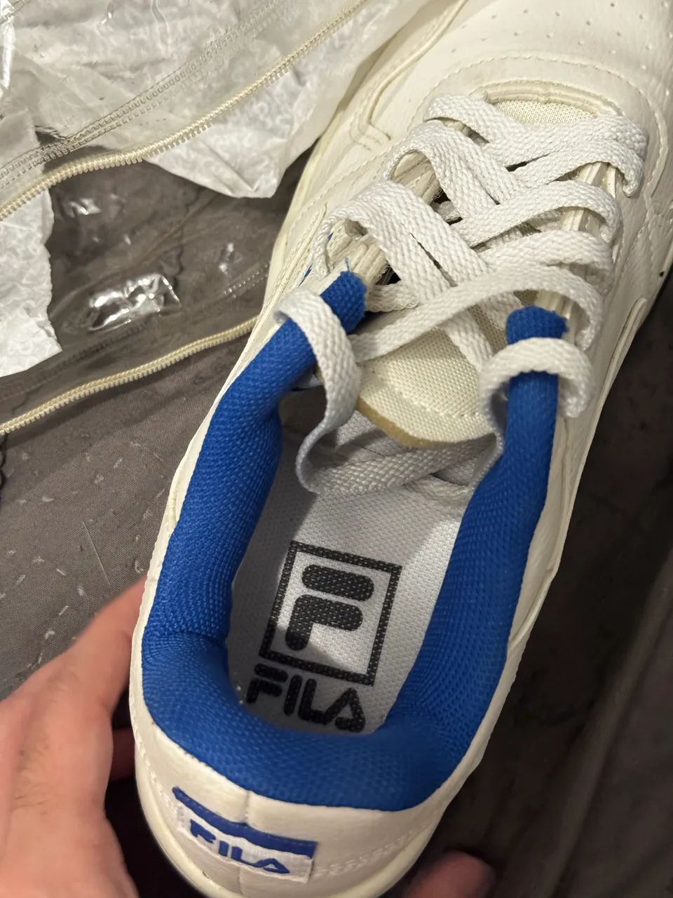 tênis fila acd classic branco e azul 38 - Foto 4