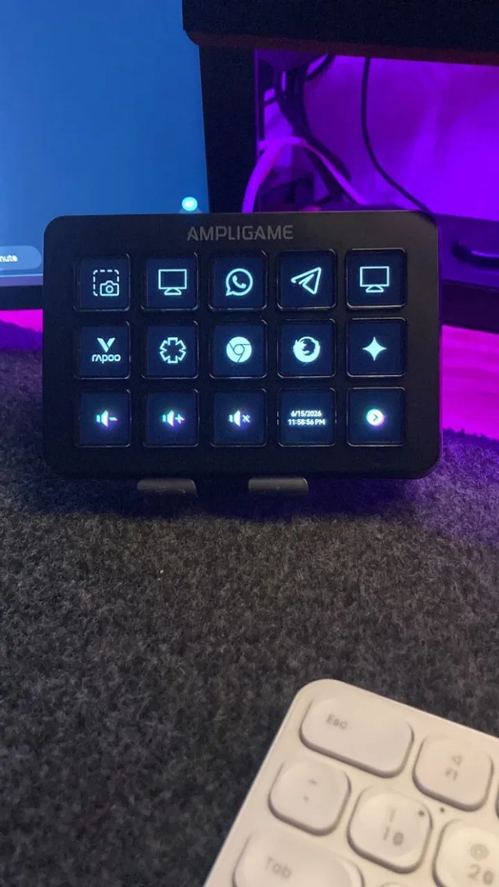 Mesa Controladora Stream Deck Dock Fifine Ampligame D6 Preto (15 Teclas)