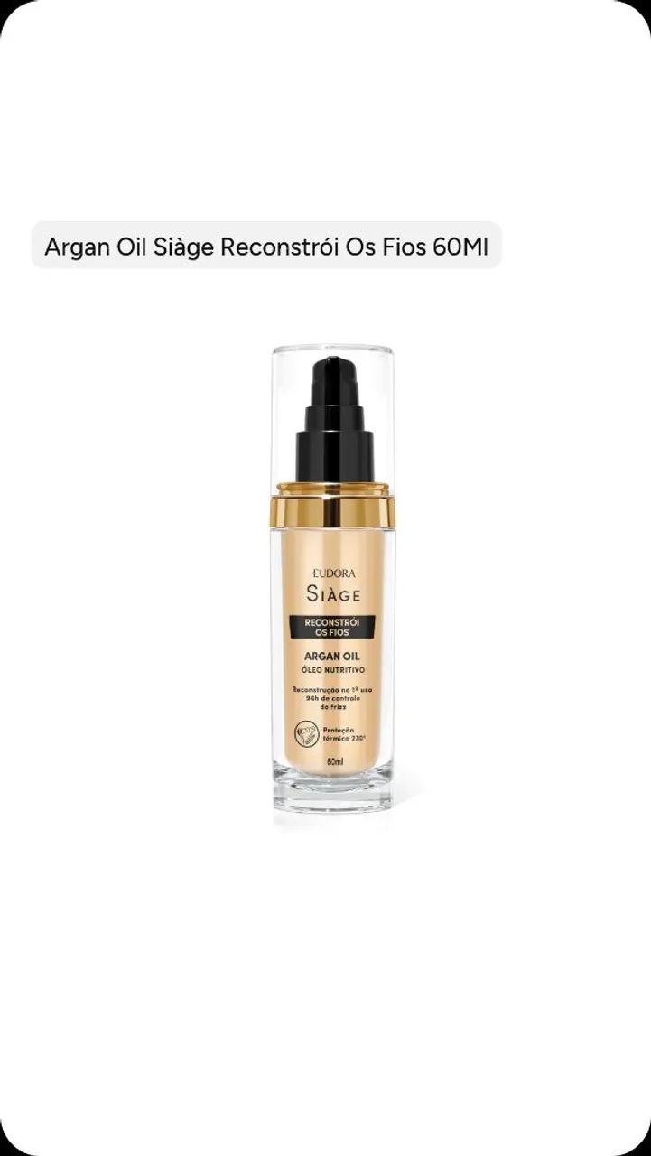 Eudora Siàge Combo - Shampoo + Condicionador + Óleo de Argan - Foto 4