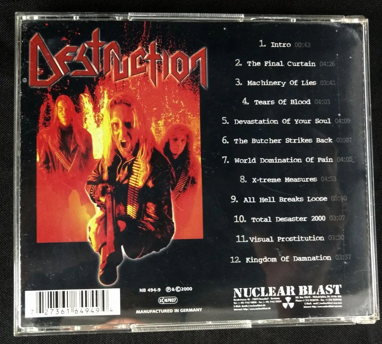 Cd Destruction - All Hell Breaks Loose Duplo Importado 2000 Thrash Metal - Foto 2