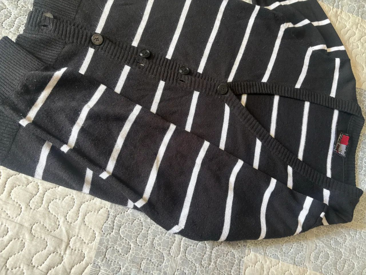 SUETER OLD MONEY PRETO COM BRANCO P - Foto 2