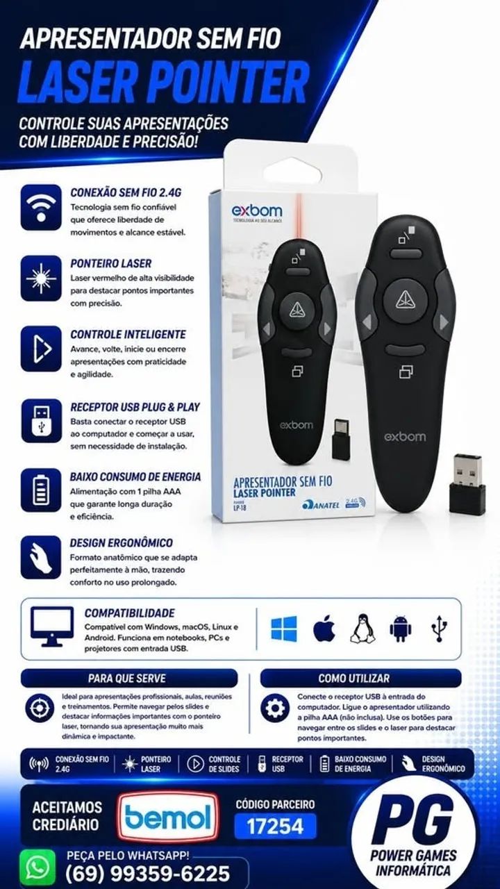 APRESENTADOR SEM FIO LASER - Foto 2