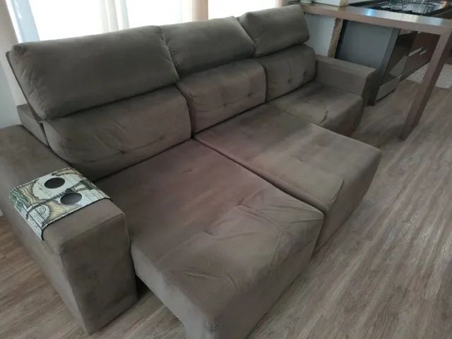 Sofá 3 Lugares Retrátil e Reclinável - 2,90m - Tecido Suede - Foto 3