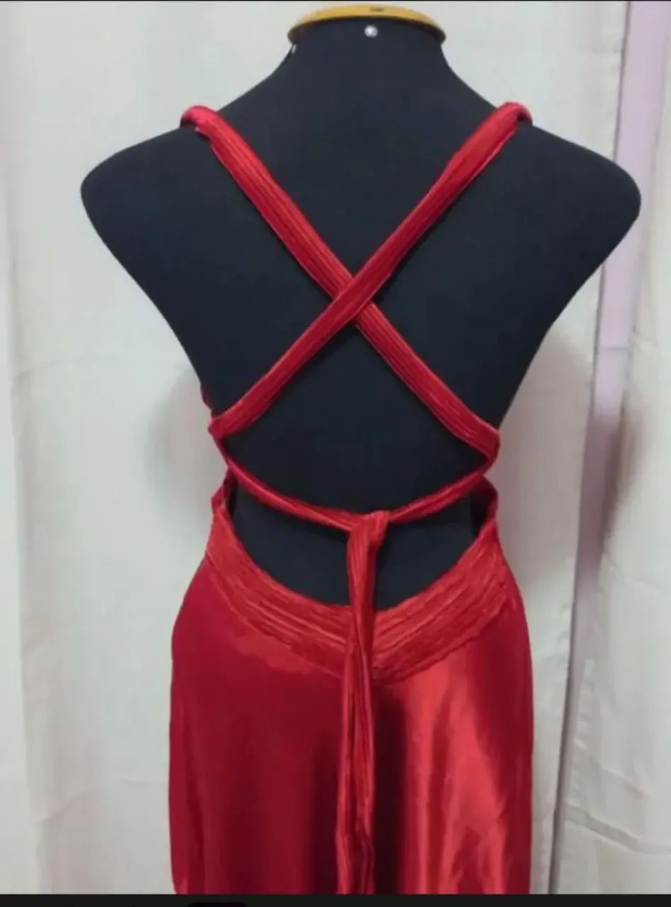 Vestido Vermelho Cetim - Foto 2