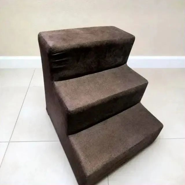 Escada para Cachorro e Gato 3 Degraus de Madeira Acolchoada - Foto 2