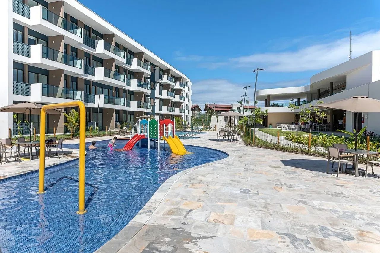 MURO ALTO - Flat mobiliado com 28 m² 1 suíte, lazer com piscina