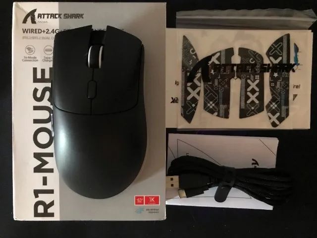 (NOVO) Mouse Gamer Attack Shark R1 Preto Sem Fio | 18.000 DPI | PAW3311 - Foto 3