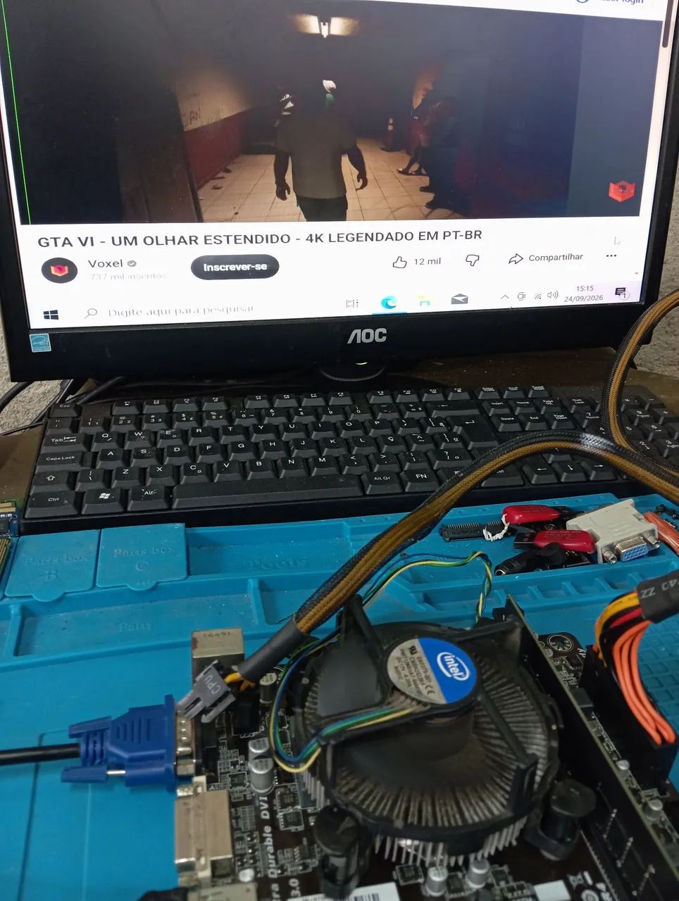 Placa Mãe Gigabyte H110M + i3 6100 S/Espelho (LEIA)