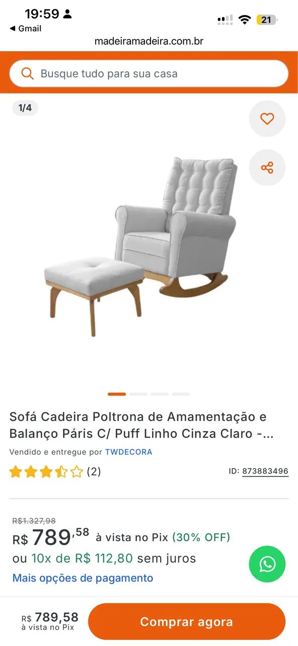 Poltrona Amamentação  - Foto 3