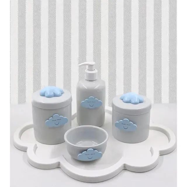 Kit Higiene Bebê Porcelana Nuvem  - Foto 2