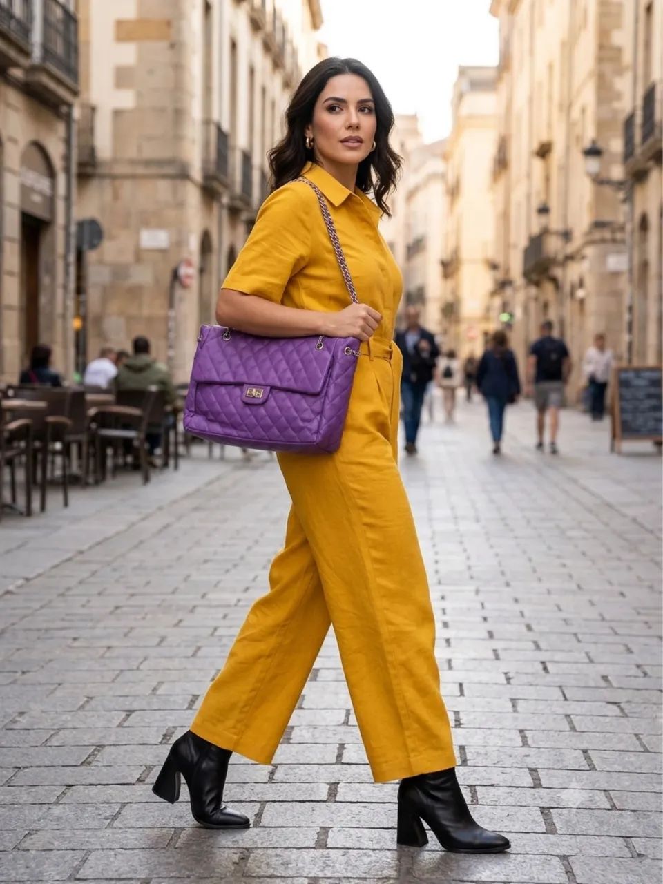 Bolsa lilás linda ombro , elegante  - Foto 5