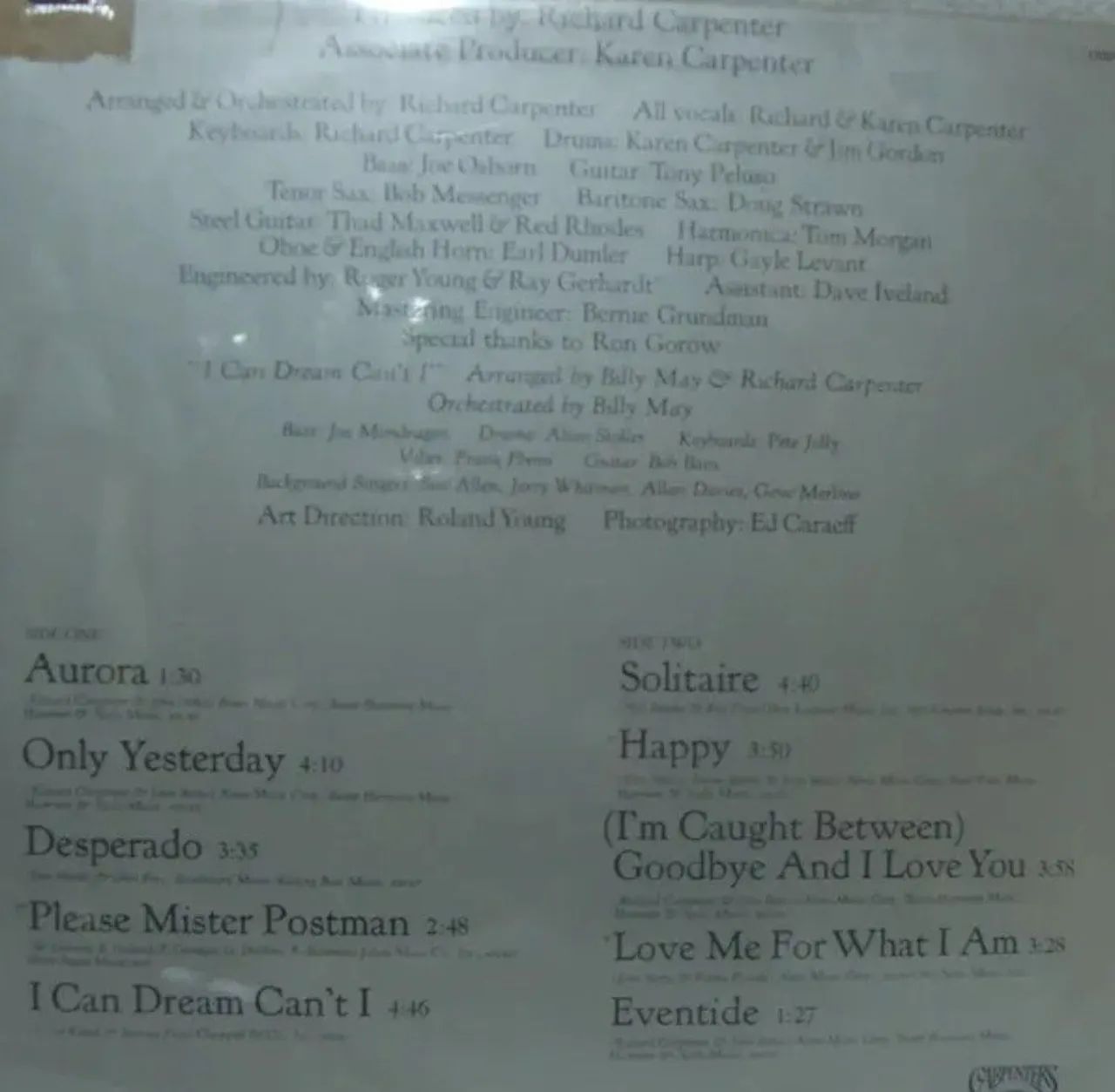 Vendo vinil/lp CARPENTERS horizon - Foto 2