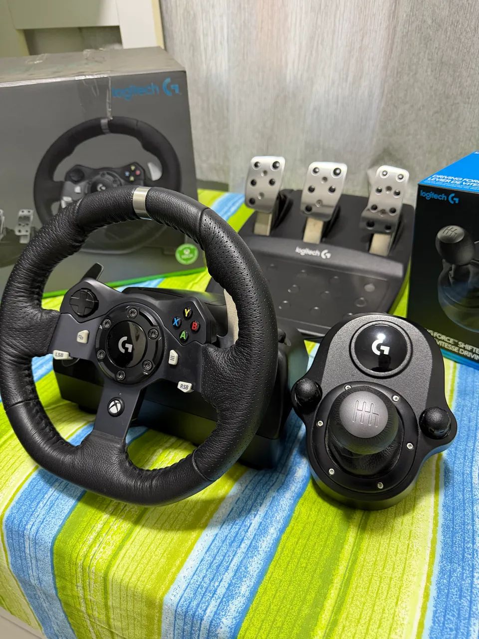 Logitech G920 COMPLETO + Câmbio + Suporte Cockpit - Foto 4