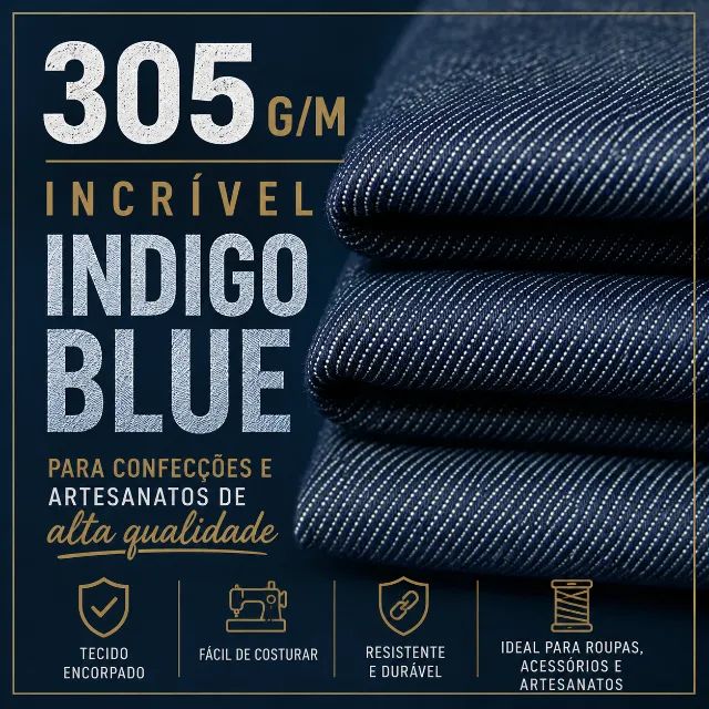 Tecido Jeans encorpado 9 oz 100%    36 Metros