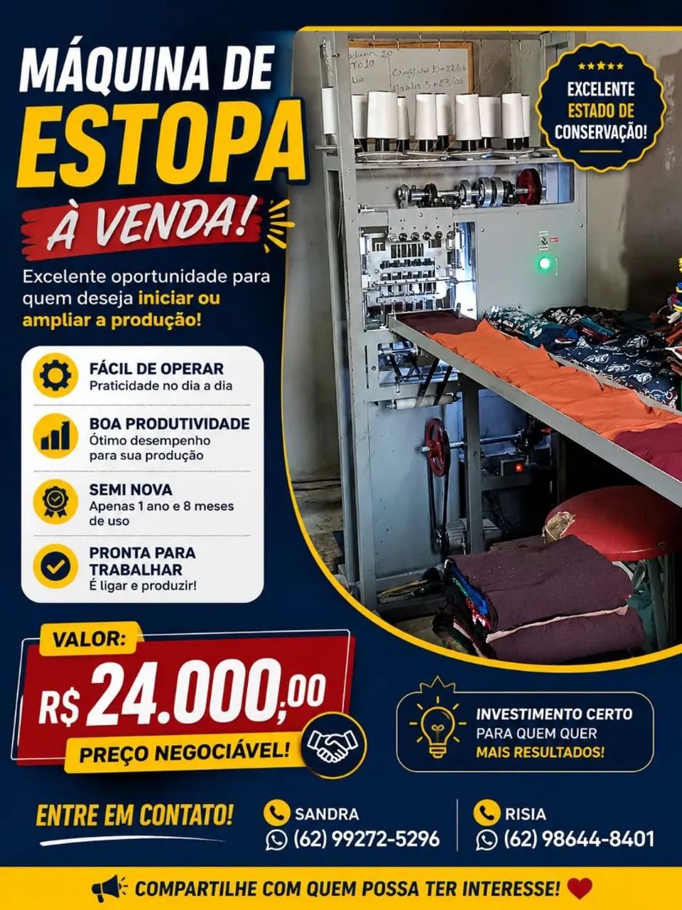 Máquina de costurar estopa 