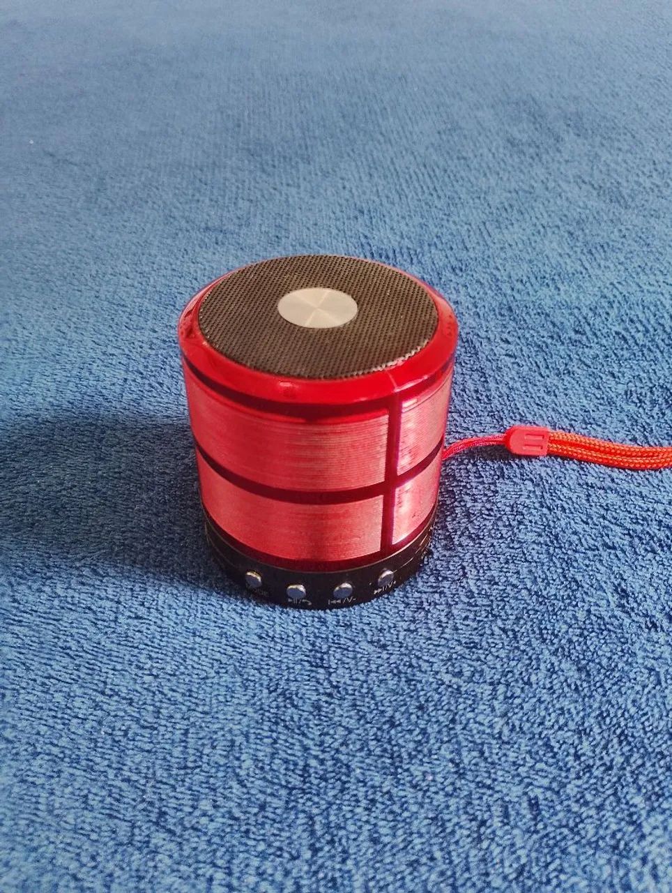 Mini Caixa de Som Bluetooth WS-887 Vermelha - Foto 3