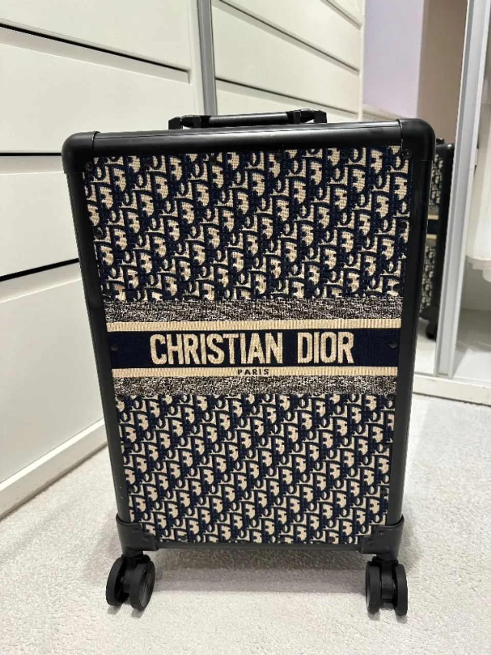 Mala Christian Dior Oblique Carry On Cabine Azul Marinho - Bolsas