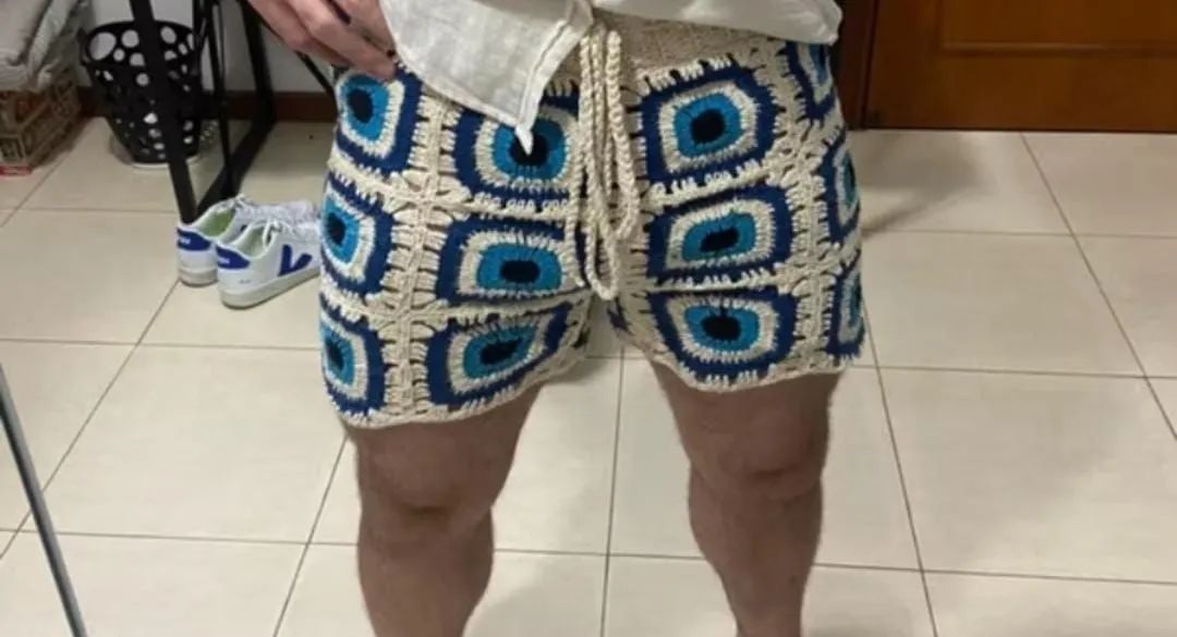 Shorts masculino crochê olho grego  - Foto 4